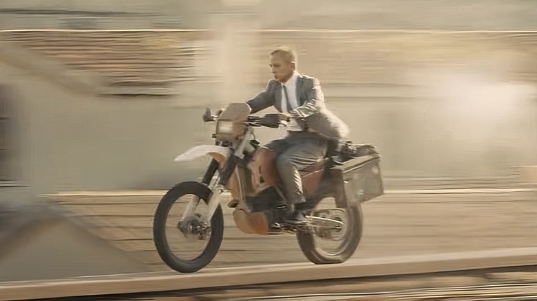 Daniel Craig riding a Honda CRF250R