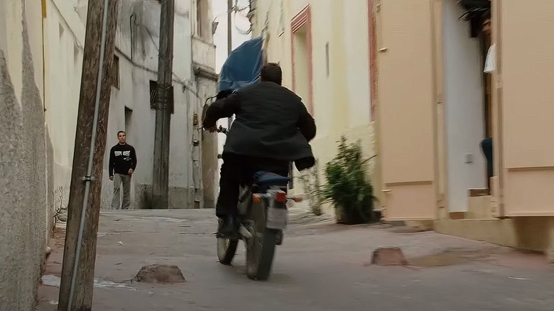Matt Damon on a motorcycle