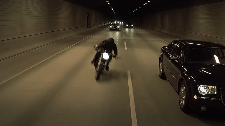 man riding a Ducati Sport1000 motorcycle in tunnel