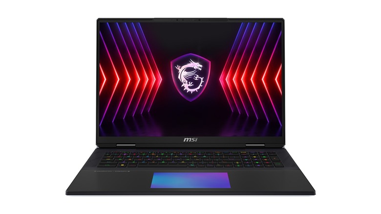 MSI Titan 18 HX laptop on display