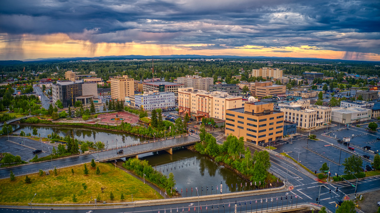 Fairbanks, Alaska during a storm