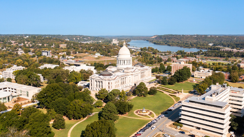 Aerial shot of Little Rock, Arkansas
