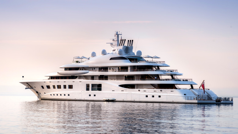 Superyacht at anchor