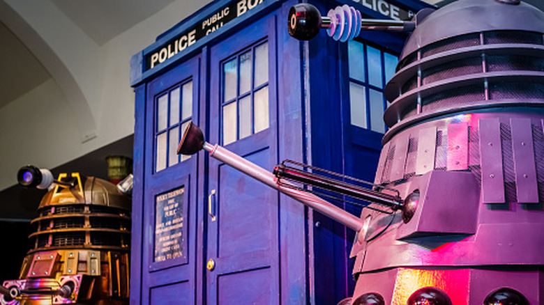 TARDIS and Daleks