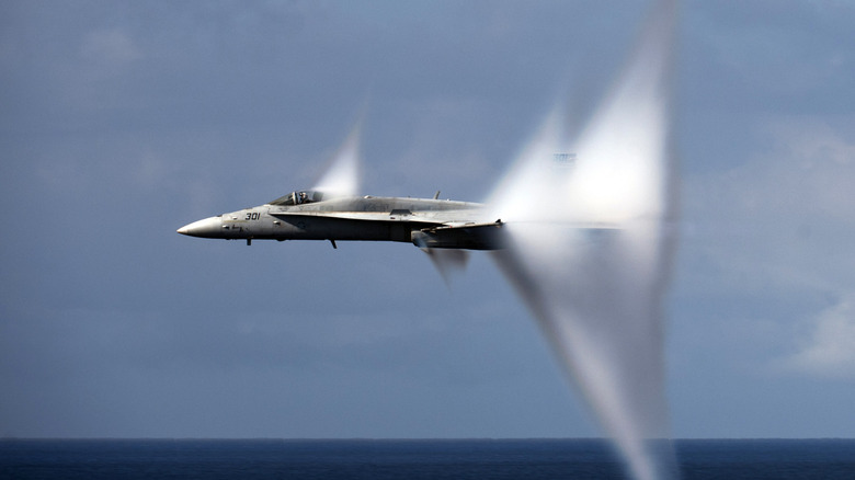 F-18 breaking the sound barrier