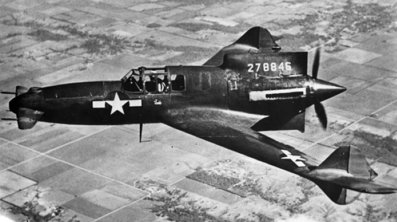 XP-55 Ascender flying in the sky