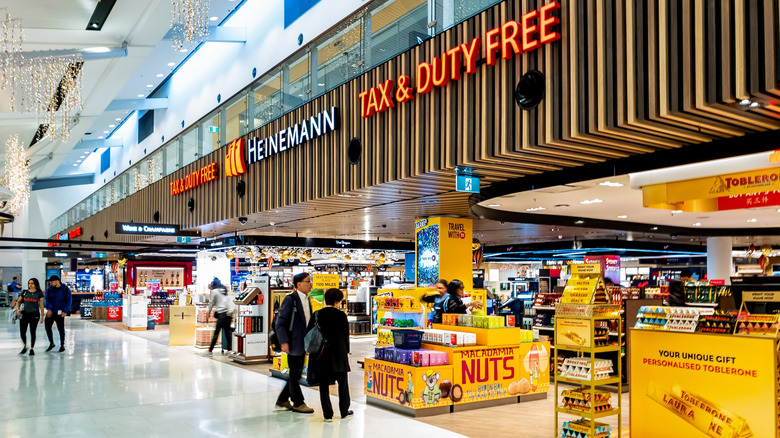 Tax & duty free shops inside airport