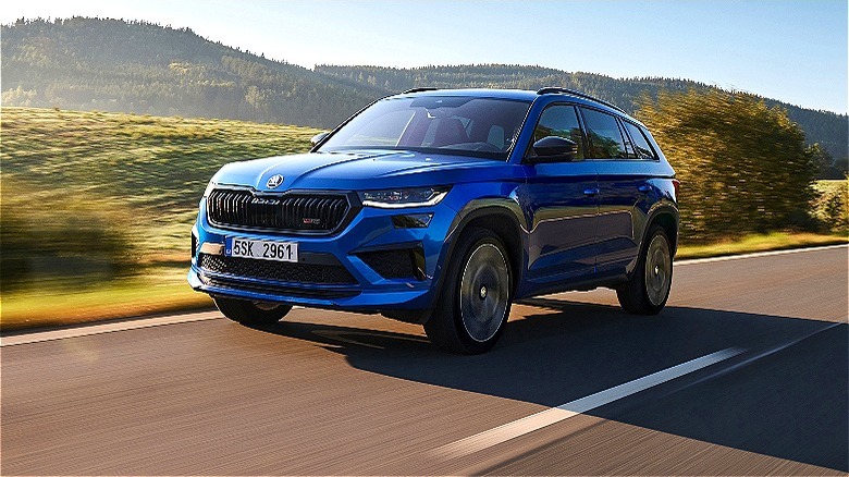 Skoda Kodiaq RS in blue