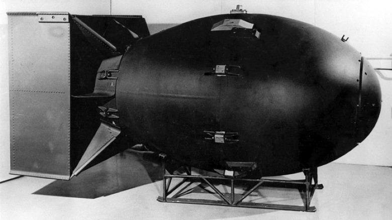 Replica of the Fat Man atomic bomb