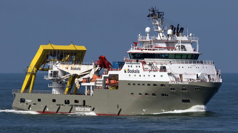 Boka Falcon on its way to reach its destination at Rotterdam, Netherlands