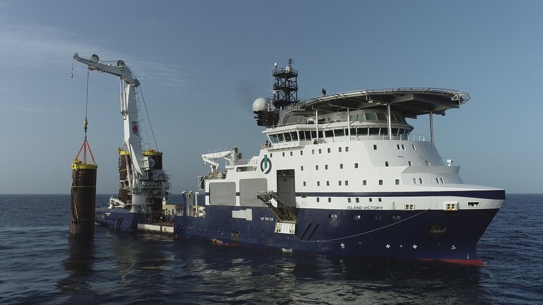MV ISLAND VICTORY stationed on water