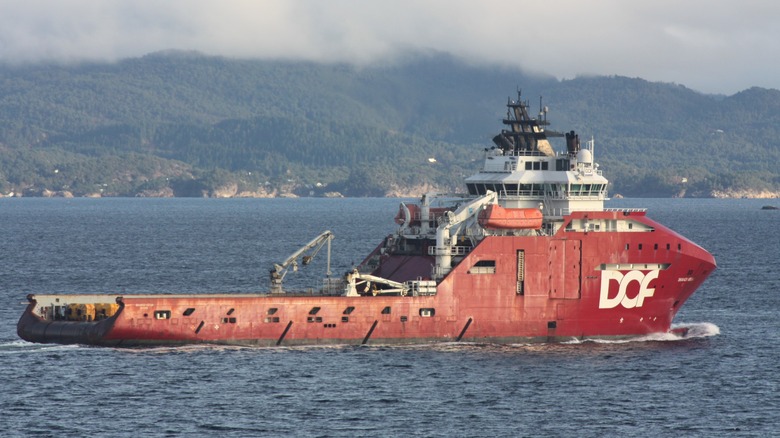 A Skandi Vega sailing in Korsfjorden, Norway