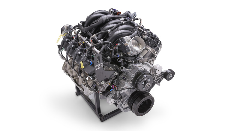 The legendary Ford 7.3 liter V8 engine nicknamed "Godzilla" on a plain white background, right three-quarter view visible.