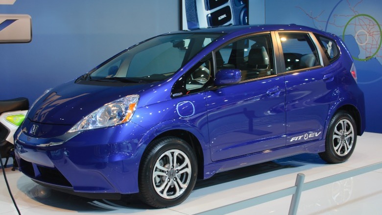 A blue 2011 Honda Fit