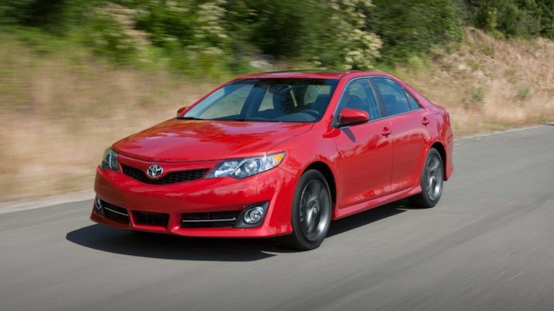 A red 2012 Toyota Camry