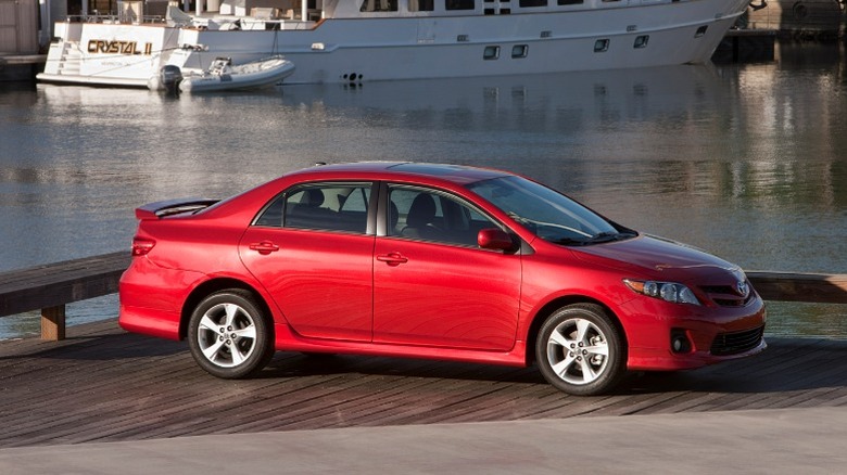 A red 2012 Toyota Corolla
