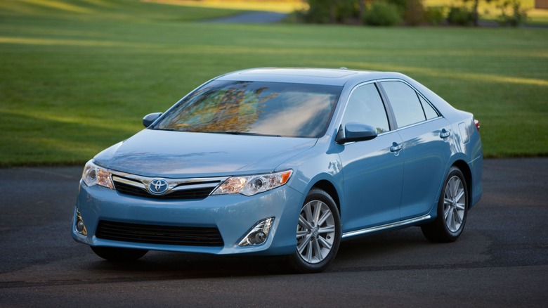 A blue 2014 Toyota Camry