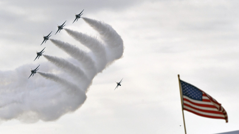 United States Air Force Thunderbirds appear in the Pacific Air Show