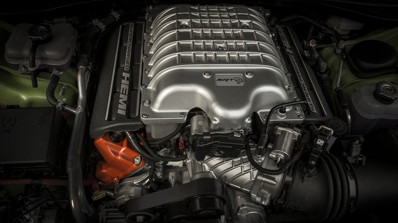 Dodge Hemi Hellcat engine bay
