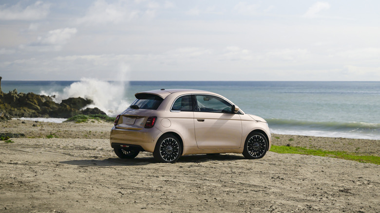 2024 Fiat 500e at a beach