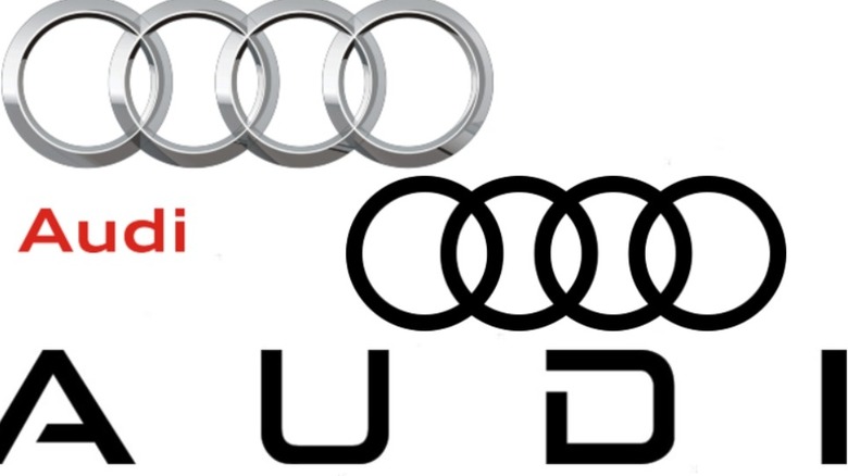 The Audi logo through the years