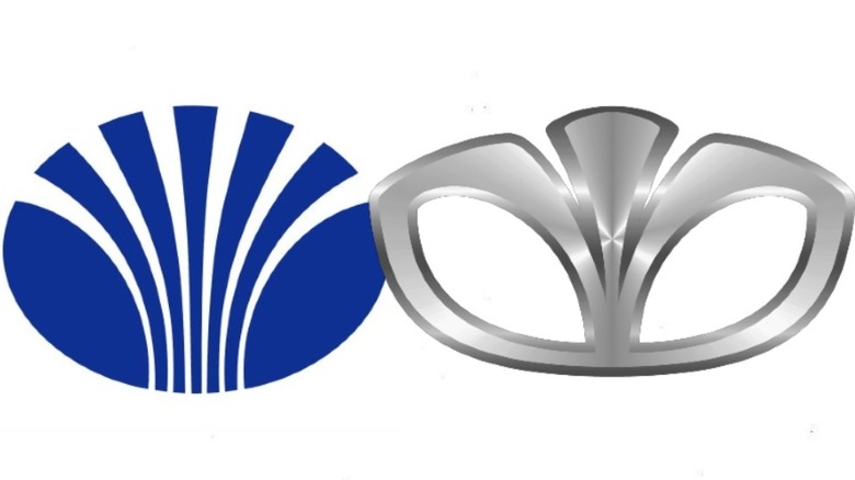 The old and new Daewoo logos, side by side