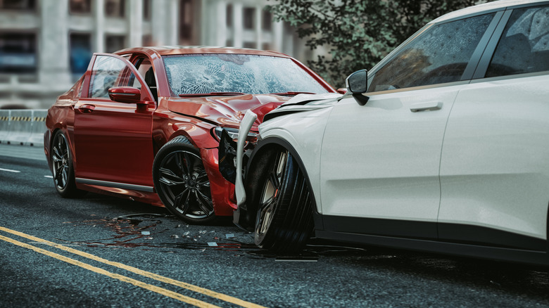 two cars involved in an accident