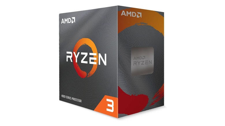 AMD Ryzen 3 4100 box on display