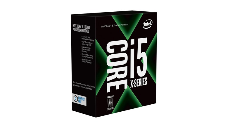 Intel Core i5-7640X box on display