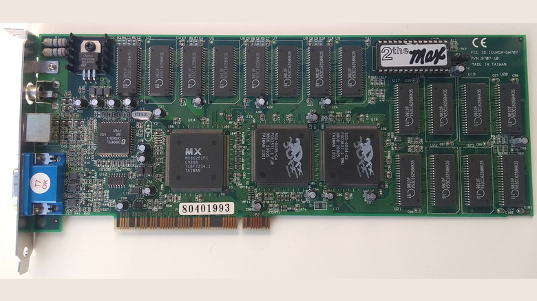 A 3DFX Voodoo Rush graphics card on a beige background