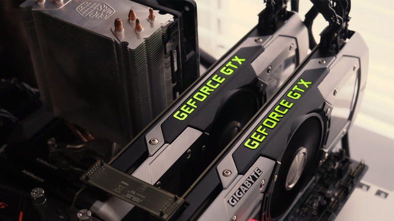 Two Nvidia GTX 690 GPUs in SLI in a PC