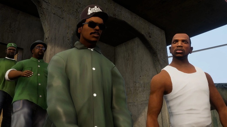 CJ and other gang members walking together