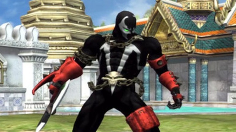 Spawn preparing to battle another fighter