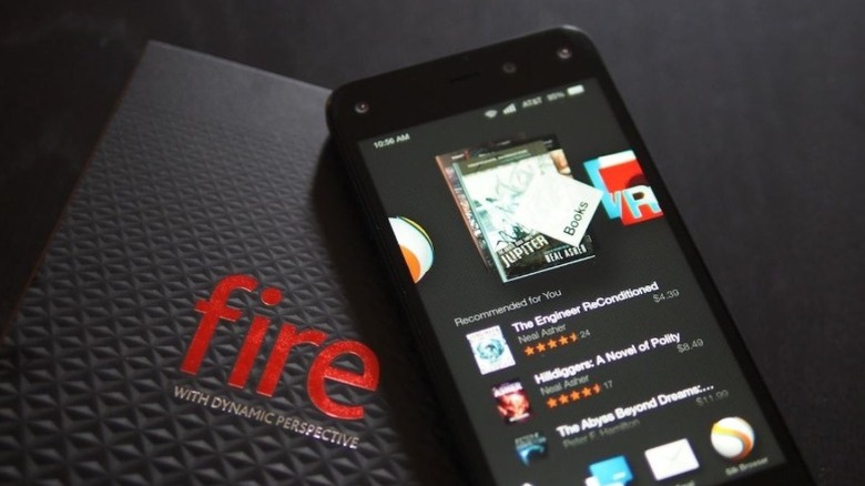 Amazon Fire Phone on top of its box