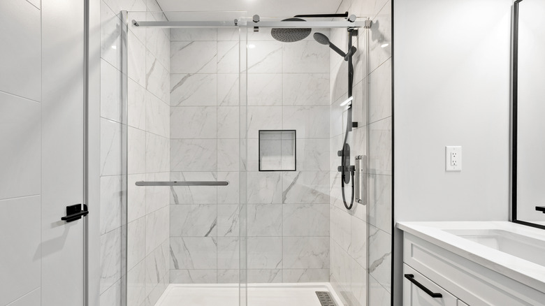 White bathroom shower