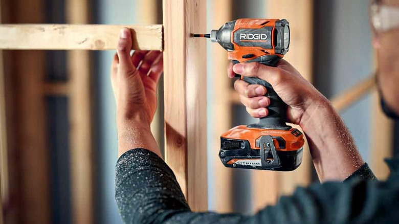 Building a wooden structure with the Ridgid 18V SubCompact Impact Driver.