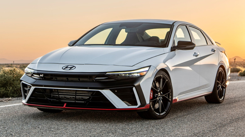 Hyundai Elantra N at sunrise