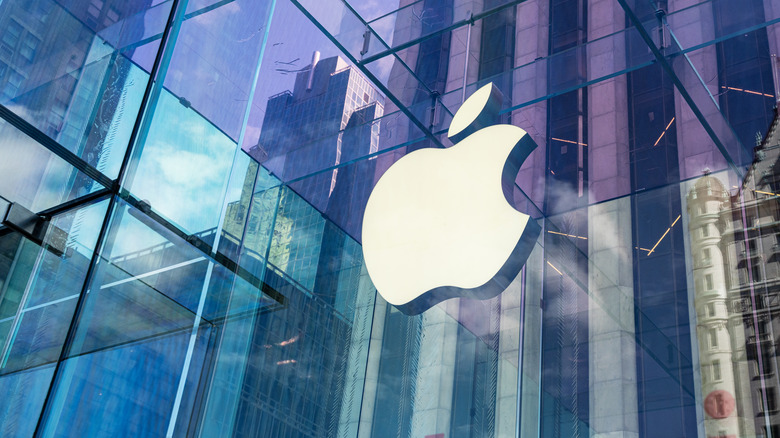 The Apple Logo on an Apple Store