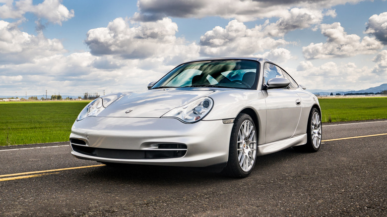 Porsche 911 996 on a rural road