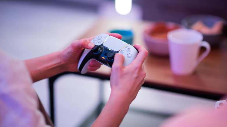 PS5 controller with snacks 