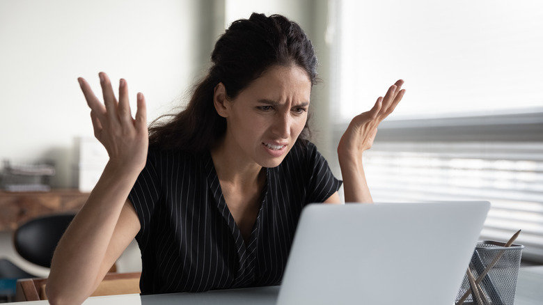frustrated computer user