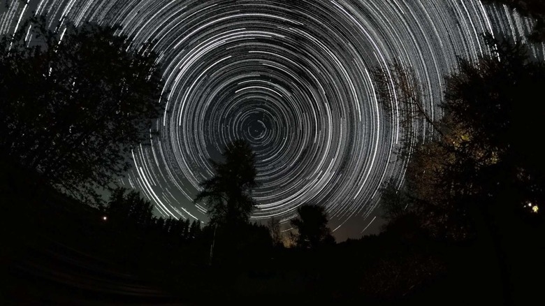 Star trails photo captured with the Insta360 X5.