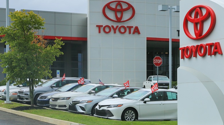 New Toyota vehicles at dealership
