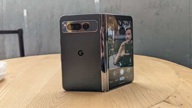 The Google Pixel Fold demoed at Google I/O 2023