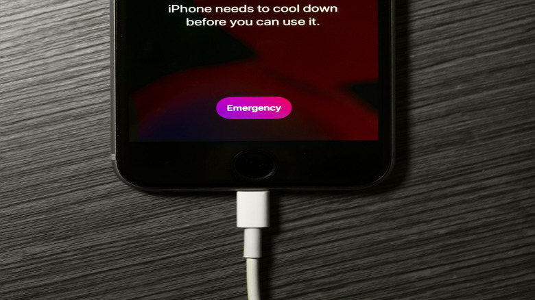 iPhone overheating warning message