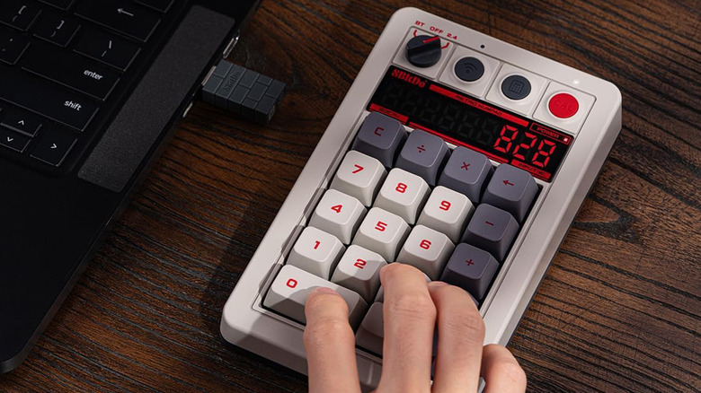 A close up shot of the 8Bitdo Retro Mechanical Numpad