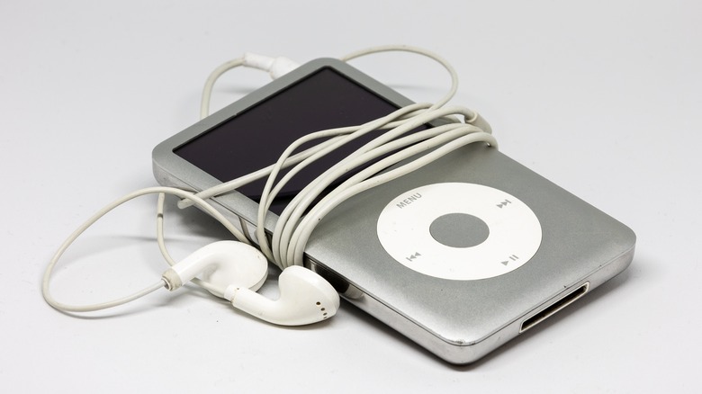 An iPod with headphones