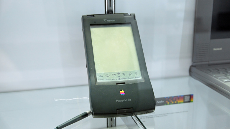 An Apple PDA on display