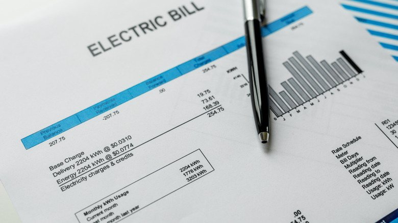 A breakdown of electricity charges