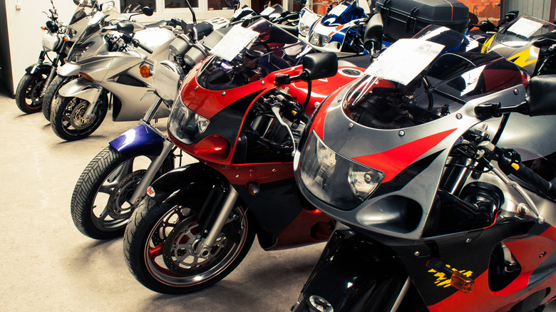 Row of sport bikes